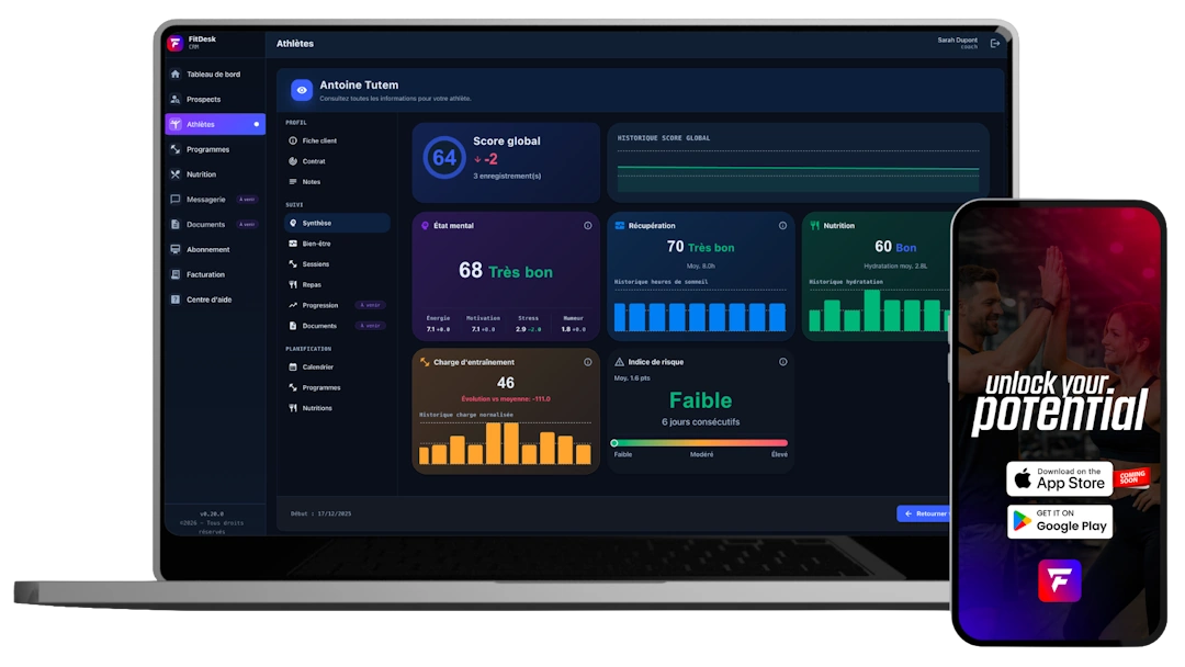 FitDesk – Interface de gestion des athletes